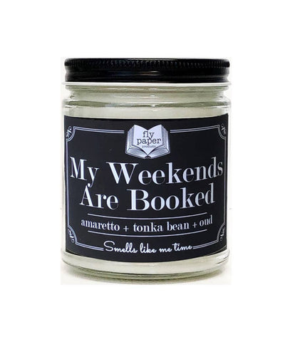 My Weekends Are Booked!  Tonka and Oud 9oz Soy Candle